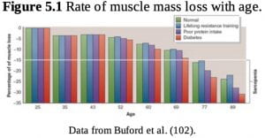 Muscle Mass loss as you age Graph
